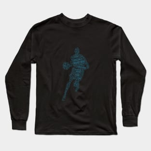 Basketball Sport Silhouette Shape Text Word Cloud Long Sleeve T-Shirt